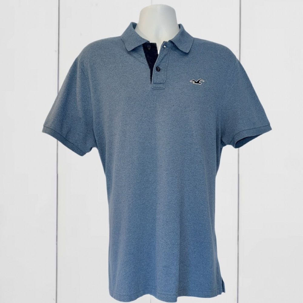 Hollister Men’s Epic Flex Stretch Polo Shirt Blue Size XL - Picture 6 of 9